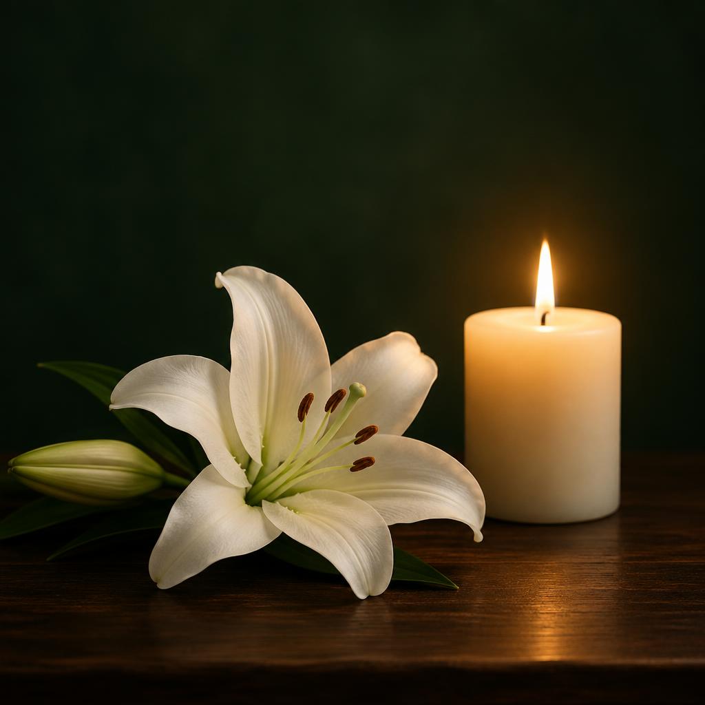 White lily and candle